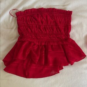 Glam Vibrant Red Ruffled Top